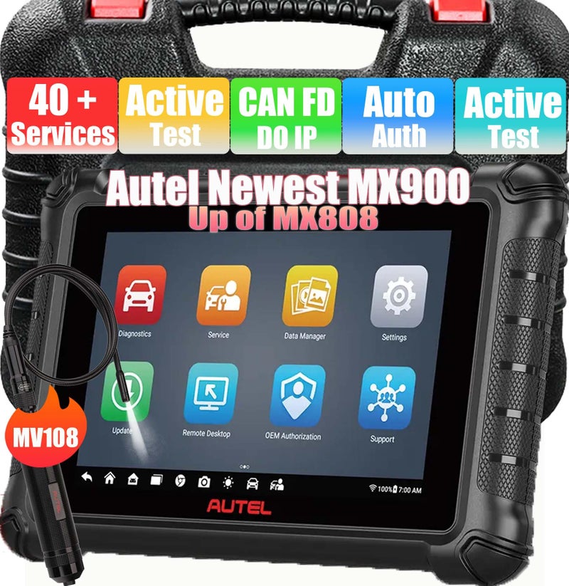 Autel MaxiCheck MX900 with MV108 Bidirectional OBD2 Scanner Updated of MK900 MK808 MK808S MK808BT Android 11, 40+ Service Functions 8 inch All System Diagnostics Scan Tool - Image 1