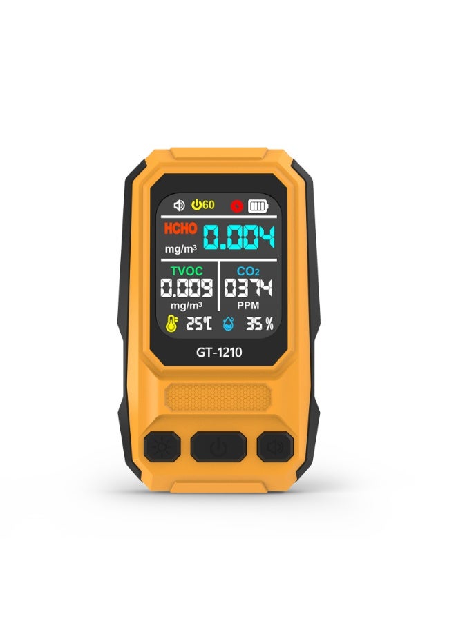5-in-1 Rechargeable Air Quality Monitor Type-C CO2 Temperature Humidity HCHO TVOC Detector with Visual & Audible Alerts, Multi Gas Air Quality Detection Meter 5-in-1 Rechargeable Air Quality Monitor - Image 1
