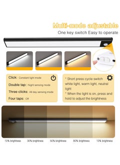 Alruht Motion Sensor Closet Lights, 3-Color Dimming LED Rechargeable Night Light, Magnetic Closet Light, Wireless Light for Kitchen, Staircase, Wardrobe, Study Light(Black)  - Image 4