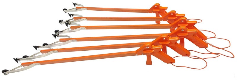 ArcMate Orange-U-Tongs PRO Grade Litter Pick up Tool, Elastic Lanyard, Suction Cup Reacher Grabber for Indoor or Outdoor Use, 33" Reach, 5lb. Pick Up Capacity, Orange, 36", 6 Pack (7702-6) - Image 1