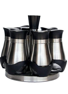 Generic 6-Piece Spice Bottle Set Silver/Black  - Image 1