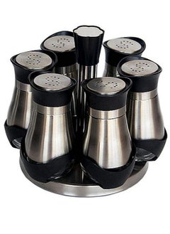 Generic 6-Piece Spice Bottle Set Silver/Black  - Image 2