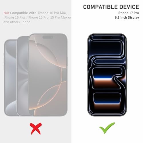 SupCares Matte Anti-Glare Tempered Glass for iPhone 17 Pro (6.3 Inch) With Installation Kit | Military-Grade Gorilla Screen Protector | Edge to Edge Coverage | Black - Image 2