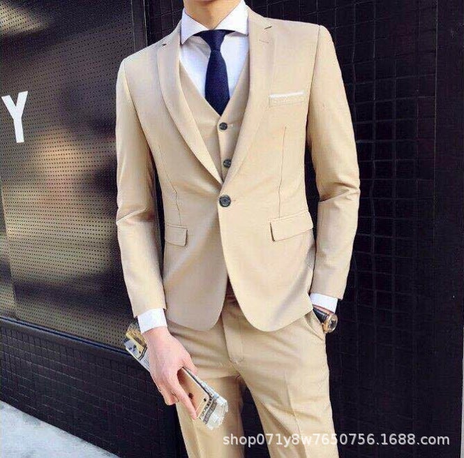 Suit Suit Men'S Three-Piece Business Casual Suit Professional Formal Wear Groomsmen Suit Groom Wedding Dress - Image 1