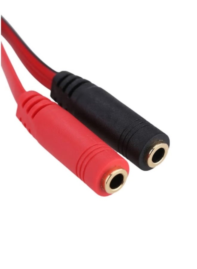 Cable 3.5mm one-two couple splitter One male and two female 1-to-2 Headphone Sharing Adapter, Shared Headphones, Portable Connector, Compact Design - Image 2