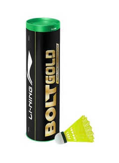 Li-Ning Bolt Gold Nylon Badminton Shuttlecock | Slow Speed | High Quality | Natural Cork Base  - Image 1