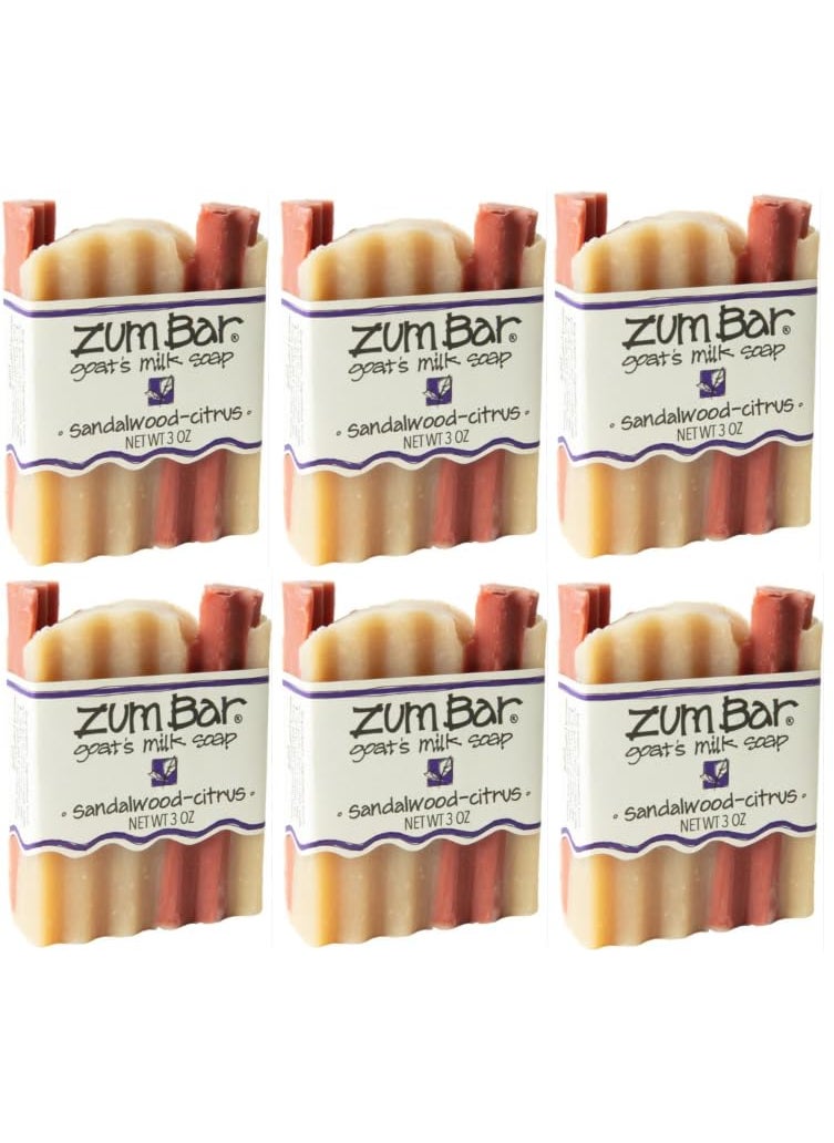 Indigo Wild - Indigo Wild Zum Bar Goats Milk Soap  SandalwoodCitrus  3 oz 6 Pack - Image 1