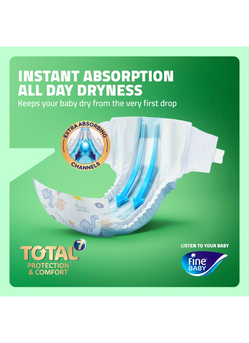 Fine Baby Total 7 Diapers, Size 4 Large (7–14 kg) Superior Protection & Comfort, Extra Absorbent, Improved Formula - Image 3