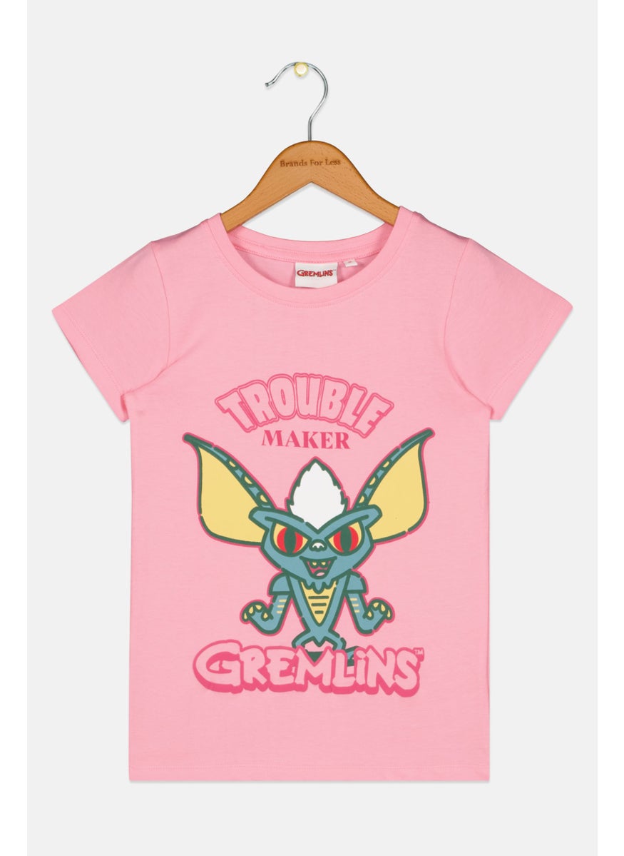Gremlins Toddlers Girl Trouble Maker Gremlins T-Shirt, Pink Combo  - Image 1