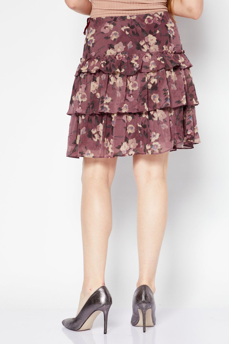 RALPH LAUREN تنورة ميني مزخرفة بالزهور للنساء من لورين بواسطة رالف لورين، متعددة الألوان - Image 4