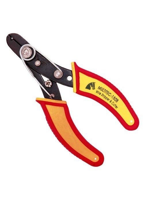 Generic Multitec Industries Multi tech Wire Stripper and Cutter with Screw Gauge Adjuster Yellow and Red Strip 