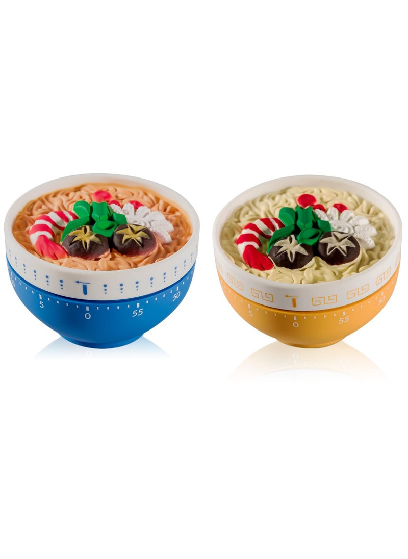 SYOSI 2 Pcs Mechanical Kitchen Timer with Cartoon, Mechanical Egg Timer 60 Minute Timer for Kids Wind Up, 360°Rotating Windup Timer for Cook Read Do Exercise