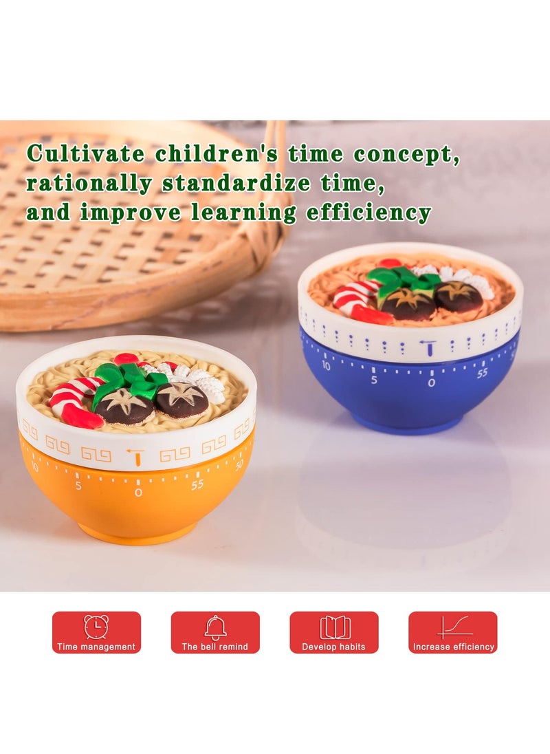 SYOSI 2 Pcs Mechanical Kitchen Timer with Cartoon, Mechanical Egg Timer 60 Minute Timer for Kids Wind Up, 360°Rotating Windup Timer for Cook Read Do Exercise