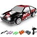 RACENT 124 Mini RC Drift Car 10MPH 4WD Remote Control Car with LED Light Racing and Drifting Wheels 2 Rechargeable Batteries Perfect Toy for Boys Girls Kids Black - Image 4