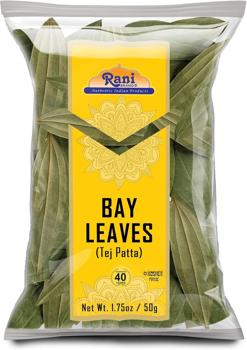 Rani Brand Bay Leaves (Tej Patta) - 1.75oz (50g) - Kosher, Non-GMO, Vegan - Image 1