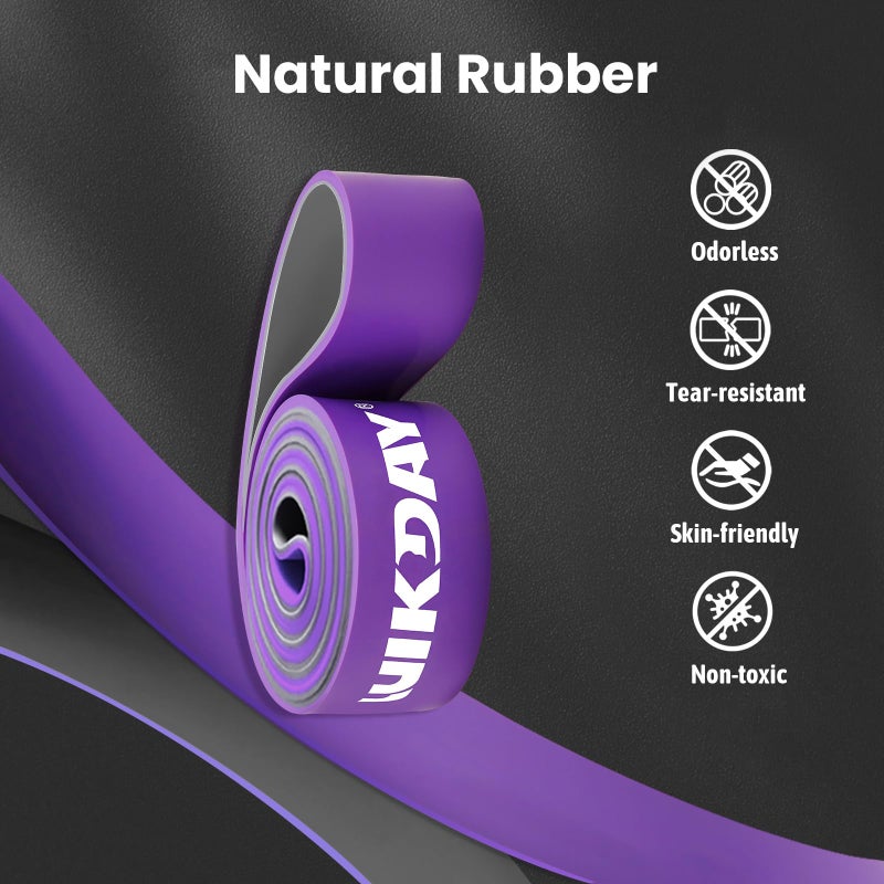 WIKDAY Resistance Bands, Pull Up Bands, Workout Bands for Exercise, Thick Heavy Resistance Band Set with Door Anchor, Elastic Bands for Body Stretching, Training at Home/Gym for Men & Women Bicolor - Image 3