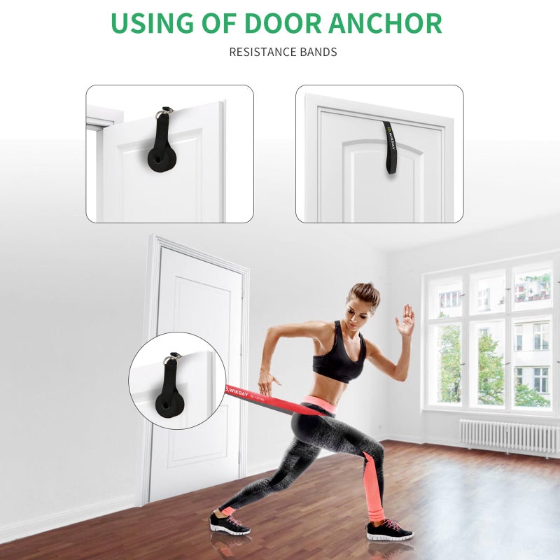 WIKDAY Resistance Bands, Pull Up Bands, Workout Bands for Exercise, Thick Heavy Resistance Band Set with Door Anchor, Elastic Bands for Body Stretching, Training at Home/Gym for Men & Women Bicolor - Image 5