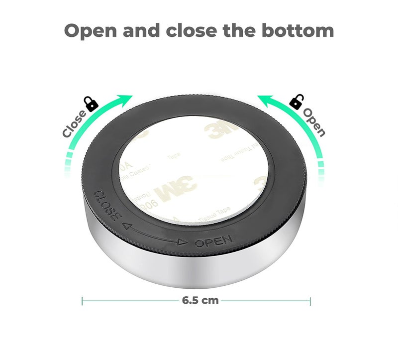 MeeTo LED Battery Powered Wireless Stick Tap Touch Lamp Stick-On Push Light for Closets, Cabinets, Counters, or Utility Rooms, Cordless Touch Light,Batteris Not Included - (Pack of 2) - Image 2