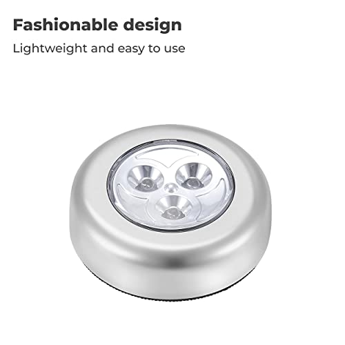MeeTo LED Battery Powered Wireless Stick Tap Touch Lamp Stick-On Push Light for Closets, Cabinets, Counters, or Utility Rooms, Cordless Touch Light,Batteris Not Included - (Pack of 2) - Image 3