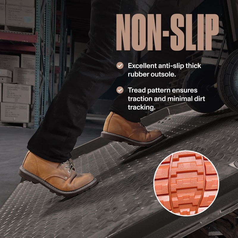 EVER BOOTS "Tank Men's Soft Toe Oil Full Grain Leather Work Boots Construction Rubber Sole (6 D(M), TAN) - Image 5