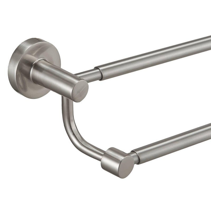 BESy Adjustable 1626 Inches Double Bath Towel Bar for Bathroom SUS304 Stainless Steel Towel Holder Hotel Style Wall Mount with Screws Hand Towel Bar Towel Rack Rod Hanger Brushed Nickel Finish