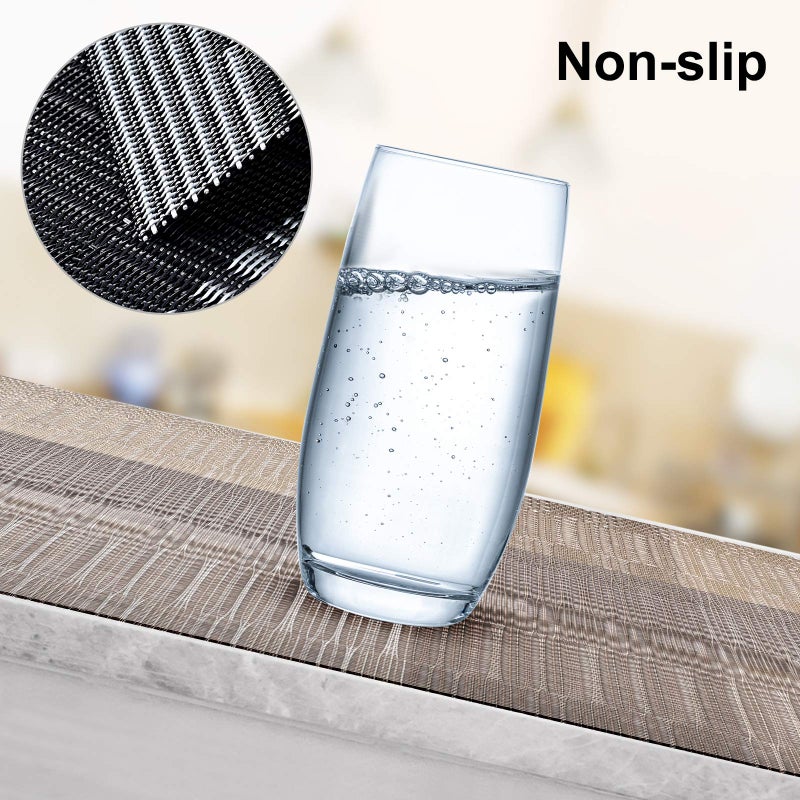 Aofmee Placemats, Placemats Set of 6, Heat Resistant Place Mats, Washable PVC Table Mats, Woven Vinyl Plastic Placemats for Dining Table, Non-Slip Stain Resistant Kitchen Table Placemats Easy to Clean - Image 4