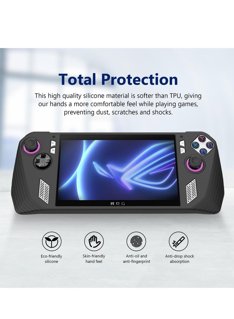 SYOSI Case Compatible with ASUS ROG Ally Z1 Extreme - FlexiSkin, Silicone Cover Soft Low Profile 360 Protection for ASUS ROG Ally Z1 Extreme, ASUS ROG Ally Z1 Extreme, Ally Z1 - Jet Black - Image 5