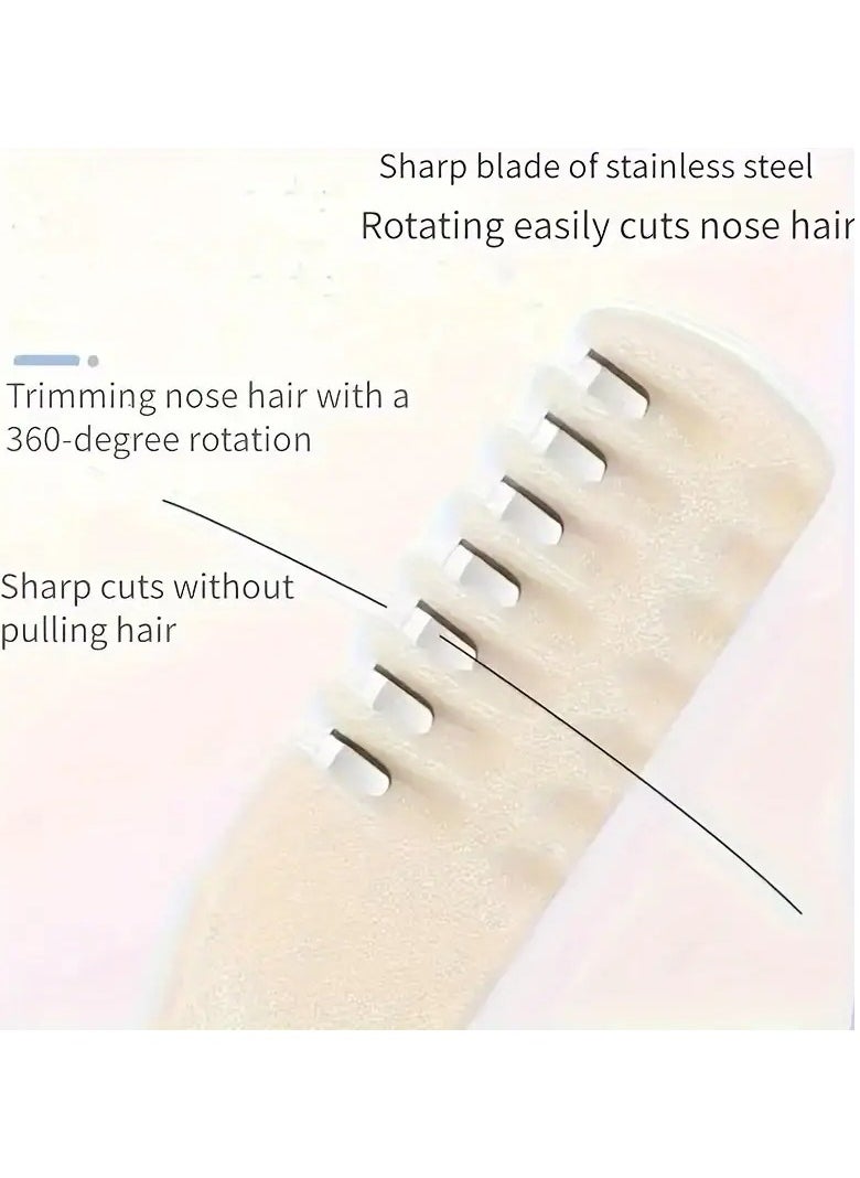 Goolsky 3 PCS Gentle and Pain-free Nose Hair Trimmer Set for Men and Women - Portable Manual 360° Rotating Double Head, Skin-Safe Facial Hair Removal Tool with Precise Trimming Function  - Image 2
