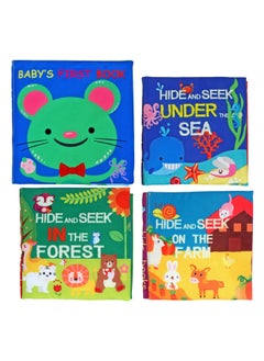 Generic Dolery Baby Interesting Learning Cognition Cloth Book Early Education Tear Not To Rot Peek-and-seek Pop Book With Sound Paper-Color:dolery Hide And Seek [Ocean]]-Specifications:OPP  - Image 2