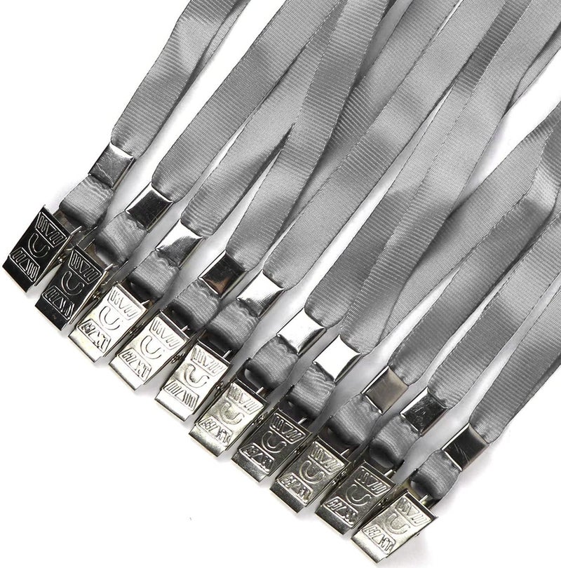 Beebel Gray Lanyards 100 Pack Nylon Flat Badge Lanyard for Id Badge Name Tag (Gray, 100 Pack) - Image 5
