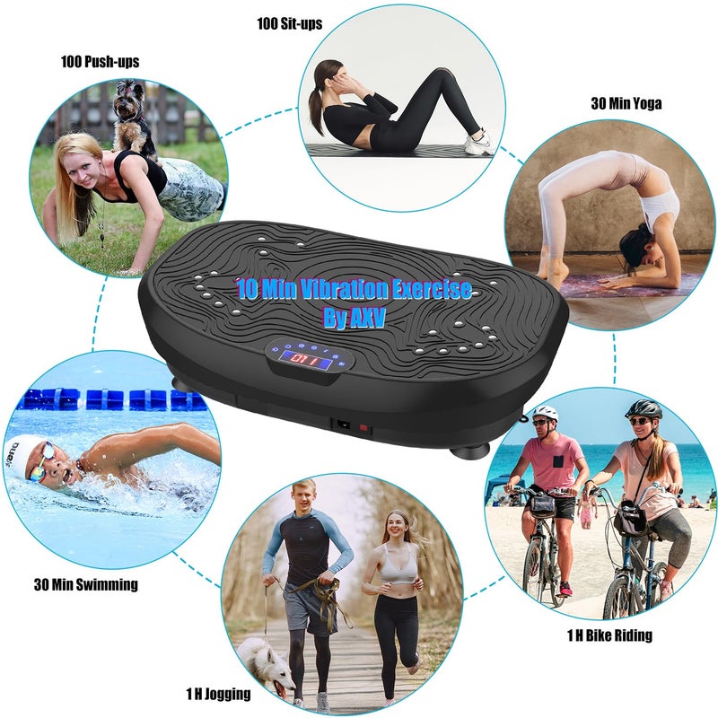 AXV Vibration Plate Exercise Machine Whole Body Workout Vibrate Fitness Platform Lymphatic Drainage Machine for Weight Loss Shaping Toning Wellness Home Gyms Workout - Image 2