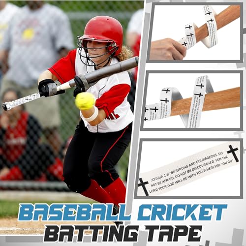 Pushglossy 2 Pcs Bat Grip Tape for Baseball Softball 1.5 mm Precut and Pro Feel Batting Grip Tape Replacement, Cushioned & Non-Slip Wraps for Youth & Adult Players/Coaches(White,Joshua 1:9) - Image 4