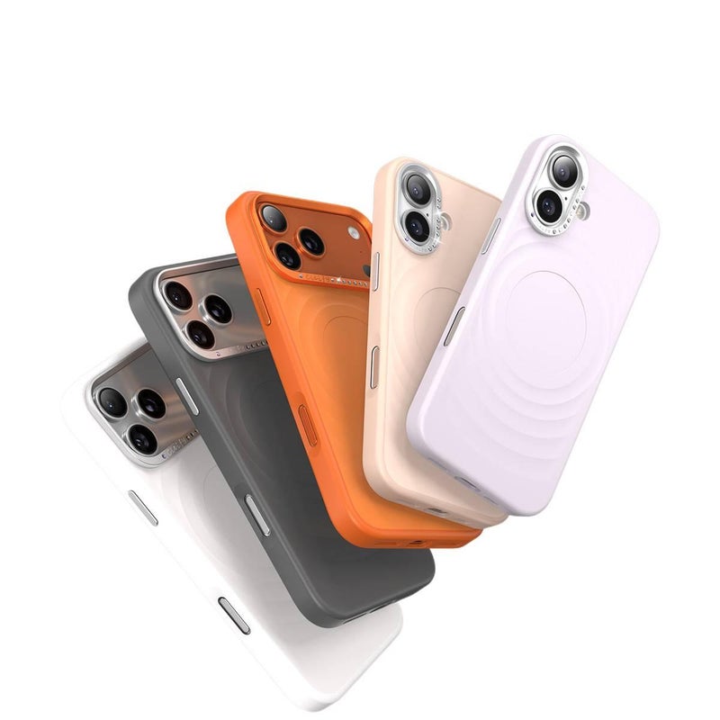 غطاء هاتف بAcrylic لـ iPhone 17 / 17 Air / 17 Pro / 17 Pro Max مع حماية من السقوط وملمس ناعم مع مقاوم للصدمات مع نقش مموج مع مقاوم للخدش باللون أبيض من الأكريليك باللون الأبيض - Image 3
