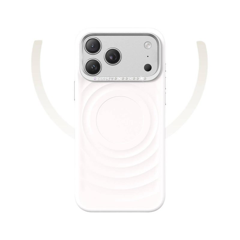 غطاء هاتف بAcrylic لـ iPhone 17 / 17 Air / 17 Pro / 17 Pro Max مع حماية من السقوط وملمس ناعم مع مقاوم للصدمات مع نقش مموج مع مقاوم للخدش باللون أبيض من الأكريليك باللون الأبيض - Image 1
