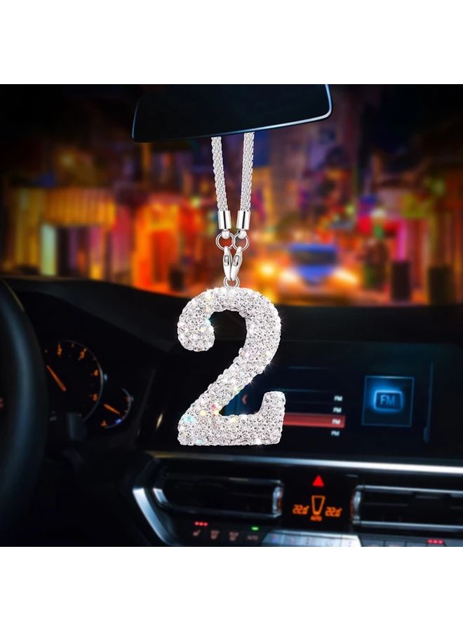 1pc Stainless Steel Bling Number 6 Lucky Charm Pendant Adjustable Chain Car Hanging Ornament Multicolor Individual Number Charm for Men Women Car Pendant Hanging - Image 5