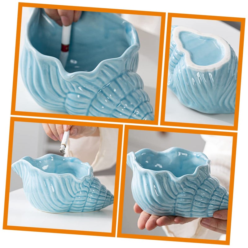 Ceramic Conch Ashtray Nautical Decor for Home Office Bar Indoor Outdoor Use - Image 3