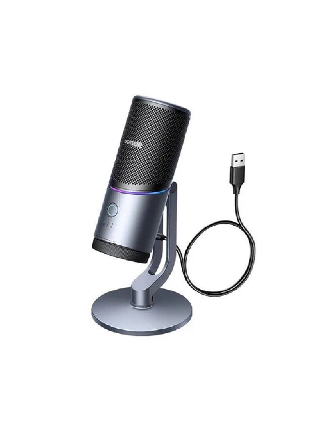يو جرين ميكروفون ألعاب CM769 USB مزود بإضاءة RGB - رمادي - Image 1