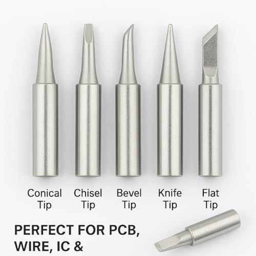 DZK 60W Premium Soldering Iron with Adjustable Temperature Control Knob & 5 Stainless Steel Tips | Fast Heating, Easy Installation, Heat-Resistant Handle – Ideal for PCB, Wire & DIY Projects - Image 2