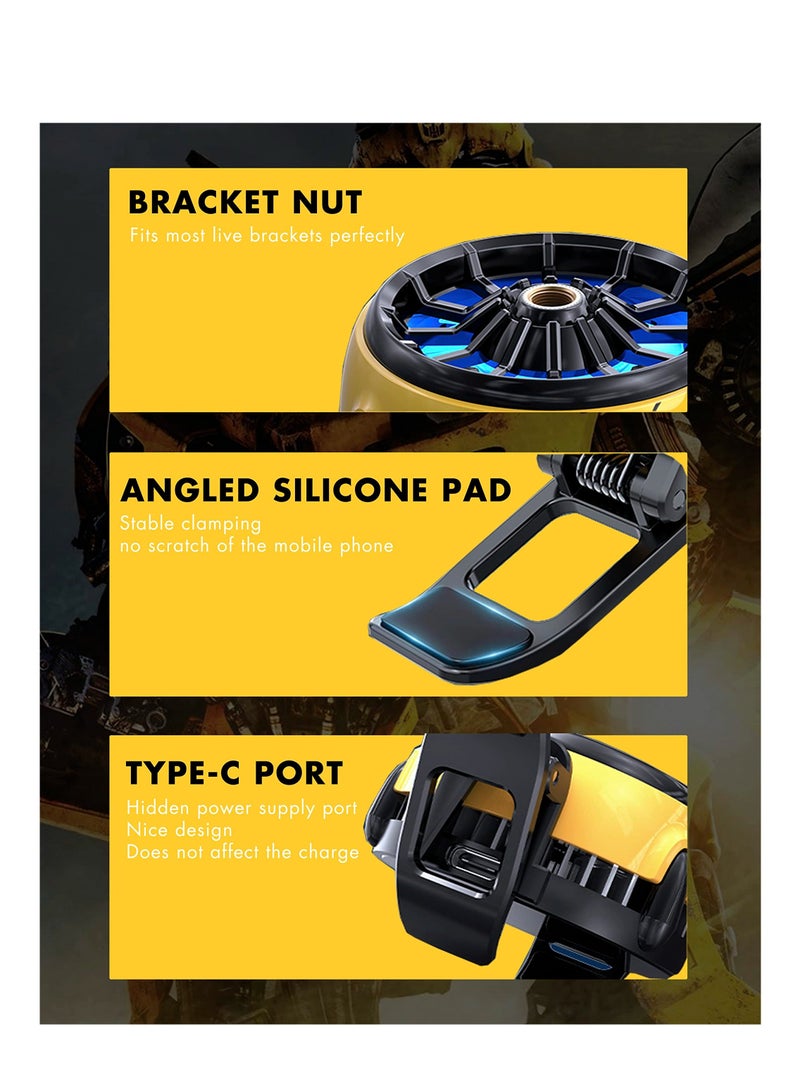 Phone Cooler, Portable Cell Phone Radiator, Cell Phone Radiator with Semi-Conductor Cooling Chip, Universal Phone Cooling Fan, for Mobile Gaming, Live Streaming, Outdoor Vlog - Image 3