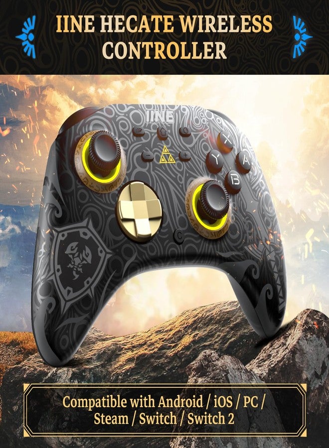 IINE Wireless Switch Controller, Switch Pro Controllers for Nintendo Switch/Lite/OLED, Switch Remote Gamepad with Headset Jack/RGB Light/Macro Setting/Wake up/Turbo/Adjustable Dual-Motor Vibration - Image 2