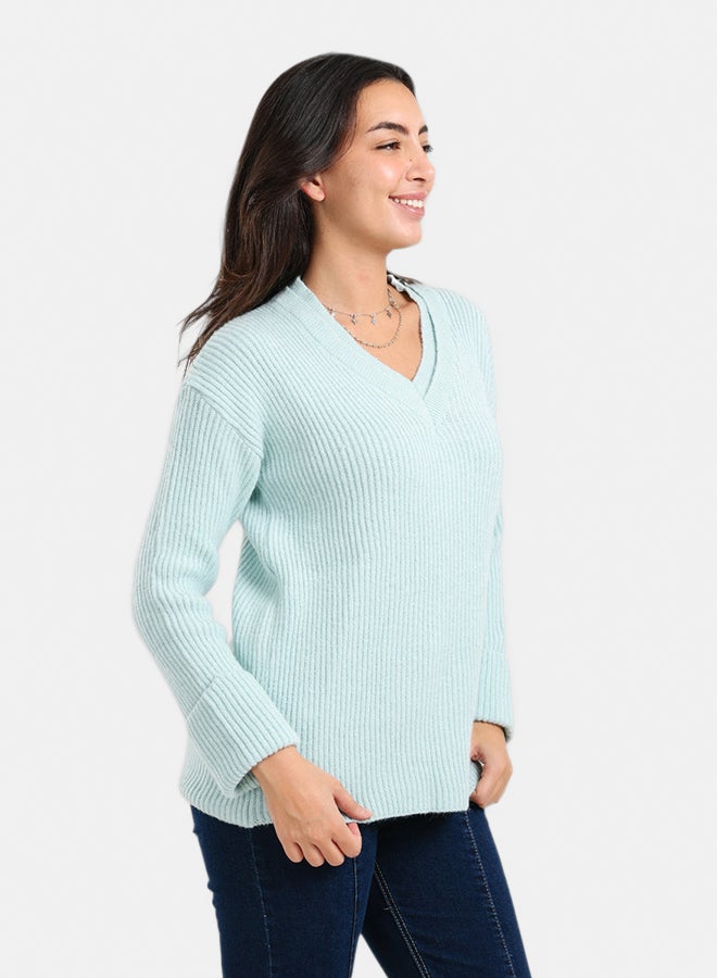 Carina Ribbed V-Neck Pullover - Image 2