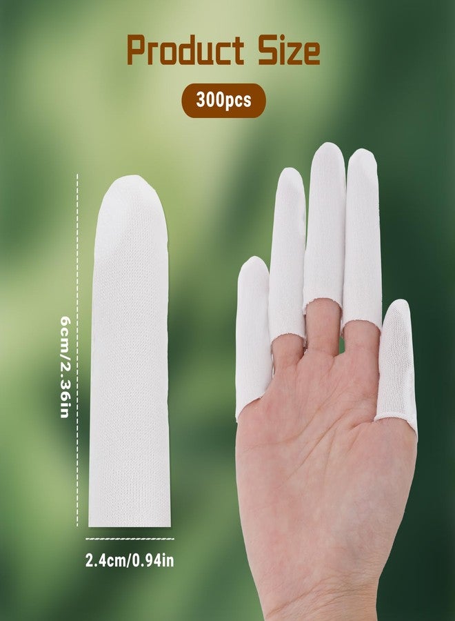Gabrella 300 Pcs Cotton Finger Cots, White Cloth Finger Sleeves Fingertips Protective Cover, Thumb Protector for Finger Tips Comfortable and Breathable, Moisture Wicking - Image 2