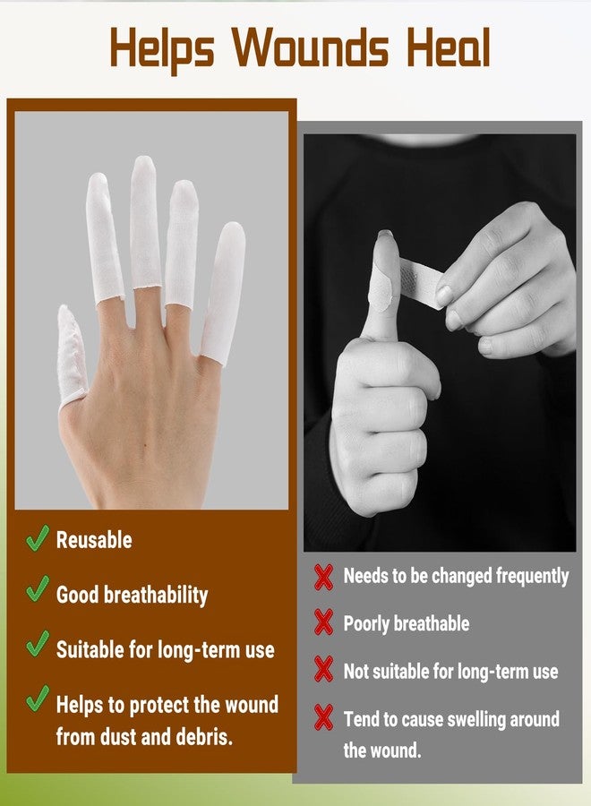 Gabrella 300 Pcs Cotton Finger Cots, White Cloth Finger Sleeves Fingertips Protective Cover, Thumb Protector for Finger Tips Comfortable and Breathable, Moisture Wicking - Image 3