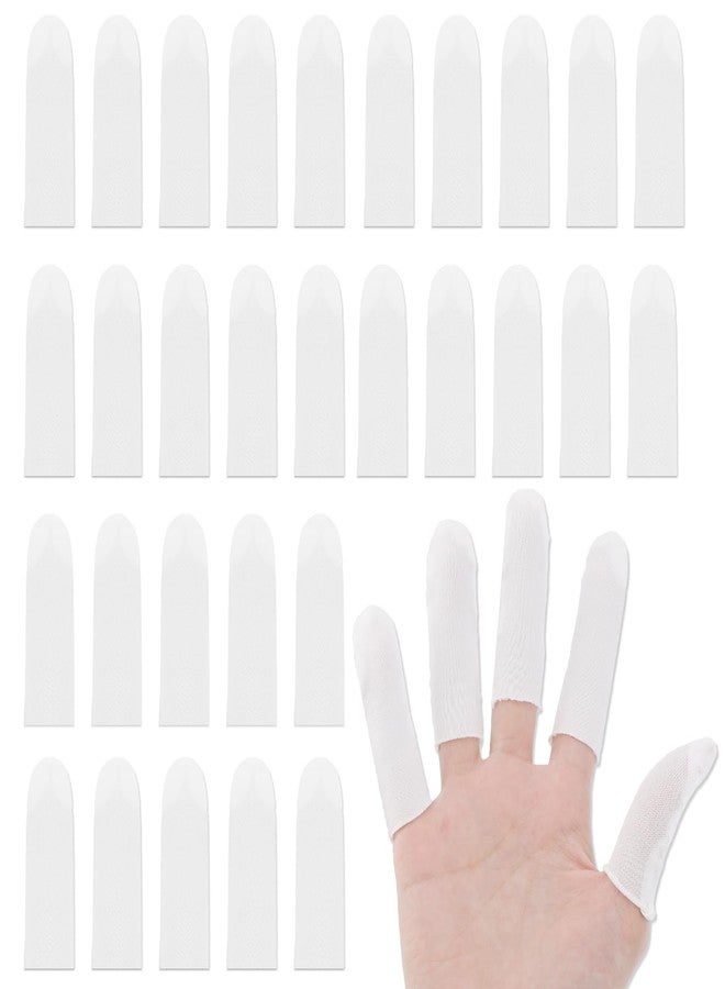 Gabrella 300 Pcs Cotton Finger Cots, White Cloth Finger Sleeves Fingertips Protective Cover, Thumb Protector for Finger Tips Comfortable and Breathable, Moisture Wicking - Image 1