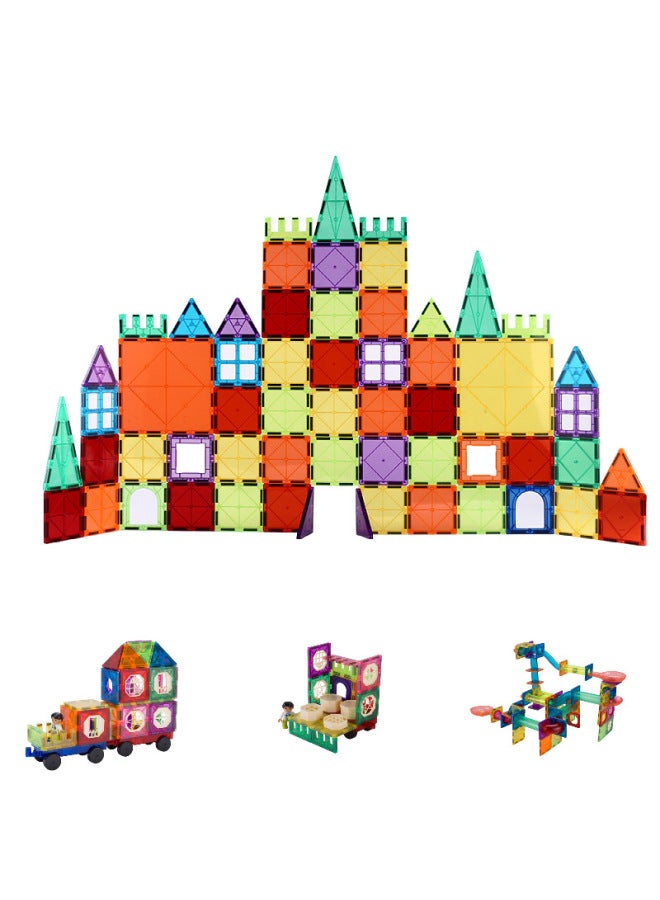 Loquat Color Window Magnetic Piece Building Blocks Children's Educational Toys Magnetic Assembled Gift Educational Magnetic Piece Color Window Wholesale-Color:Large Magnet-color Window Magnetic Film 78-Pie - Image 5