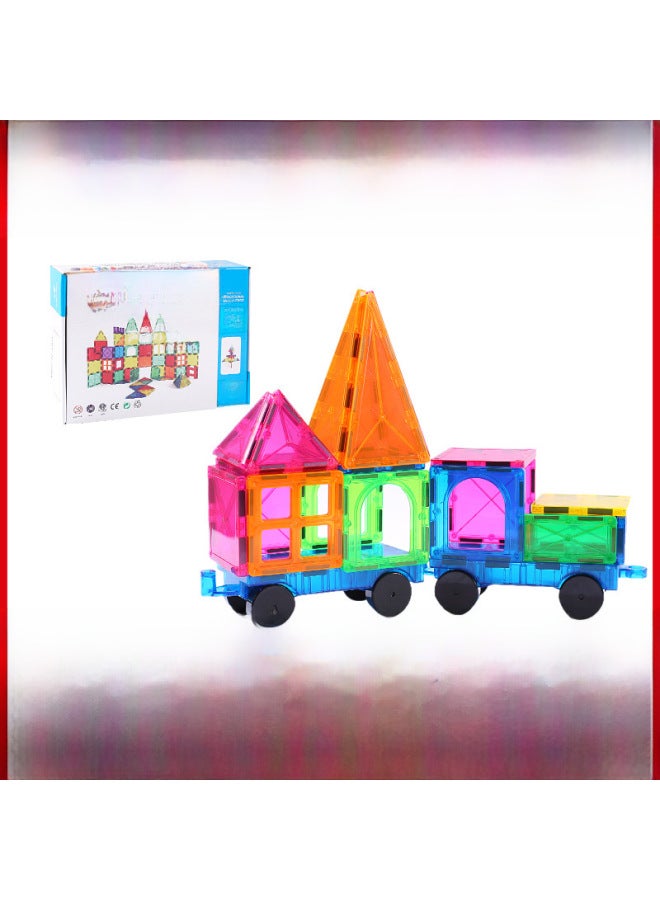 Loquat Color Window Magnetic Piece Building Blocks Children's Educational Toys Magnetic Assembled Gift Educational Magnetic Piece Color Window Wholesale-Color:Large Magnet-color Window Magnetic Film 78-Pie - Image 2
