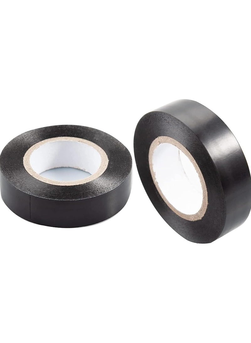 شريط لحام للعزل الكهربائي من بلاستيك PVC، لفة واحدة مقاس 18 ملم × 20 متر - 2 بكرة (أسود) - Image 1