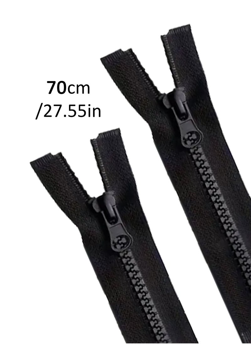 Generic 2pcs No.5 Tractor Zipper Open Tail Zipper 70cm (Black Color)  - Image 1