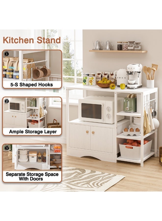 Canadel Coffee Corner with 3-Tier Shelves, Kitchen Storage Rack with 5 S-Hooks & Metal Frame – Heavy Duty Microwave Stand, Easy Assembly - Image 4