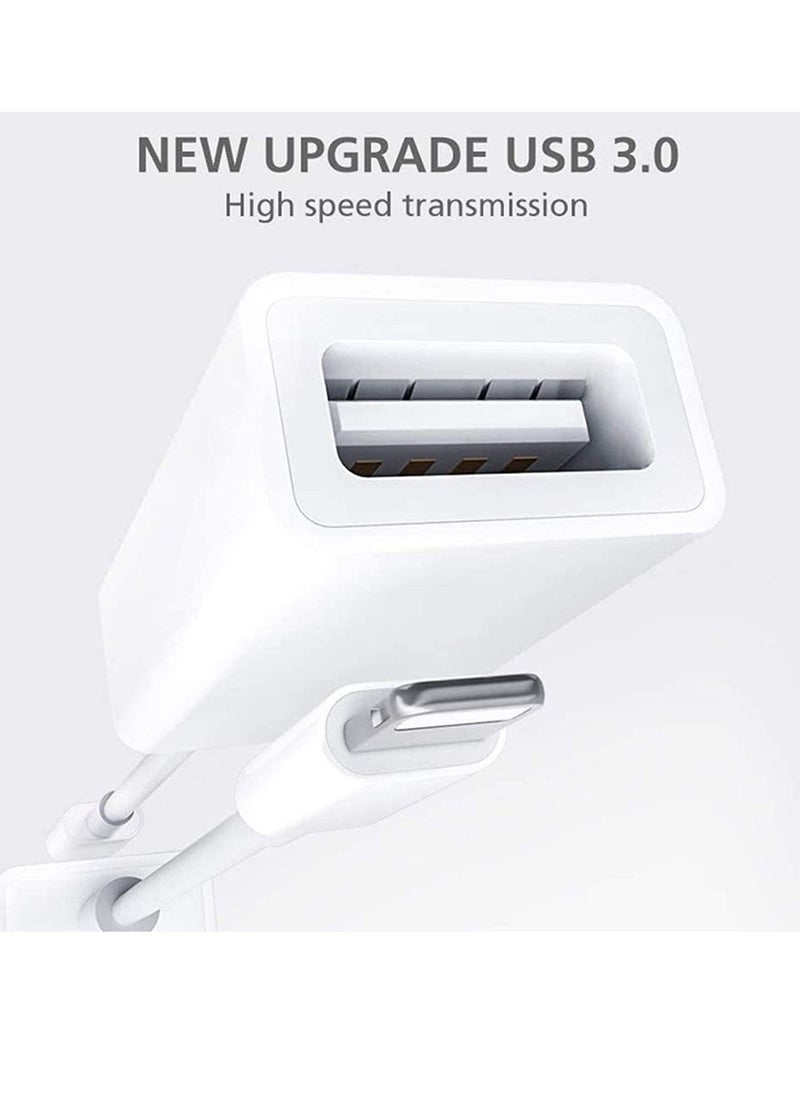 LEDIN - Lightning to USB Camera Adapter USB 3.0 OTG Cable for iPhone/iPad Connect USB Flash Drive Card Reader U Disk Keyboard Mouse MIDI Plug and Play - Image 1